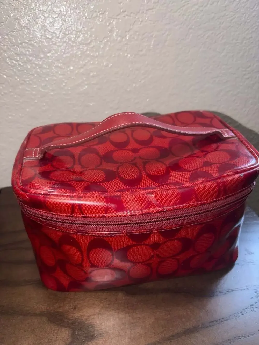 Coach Red Signature Cosmetic Case